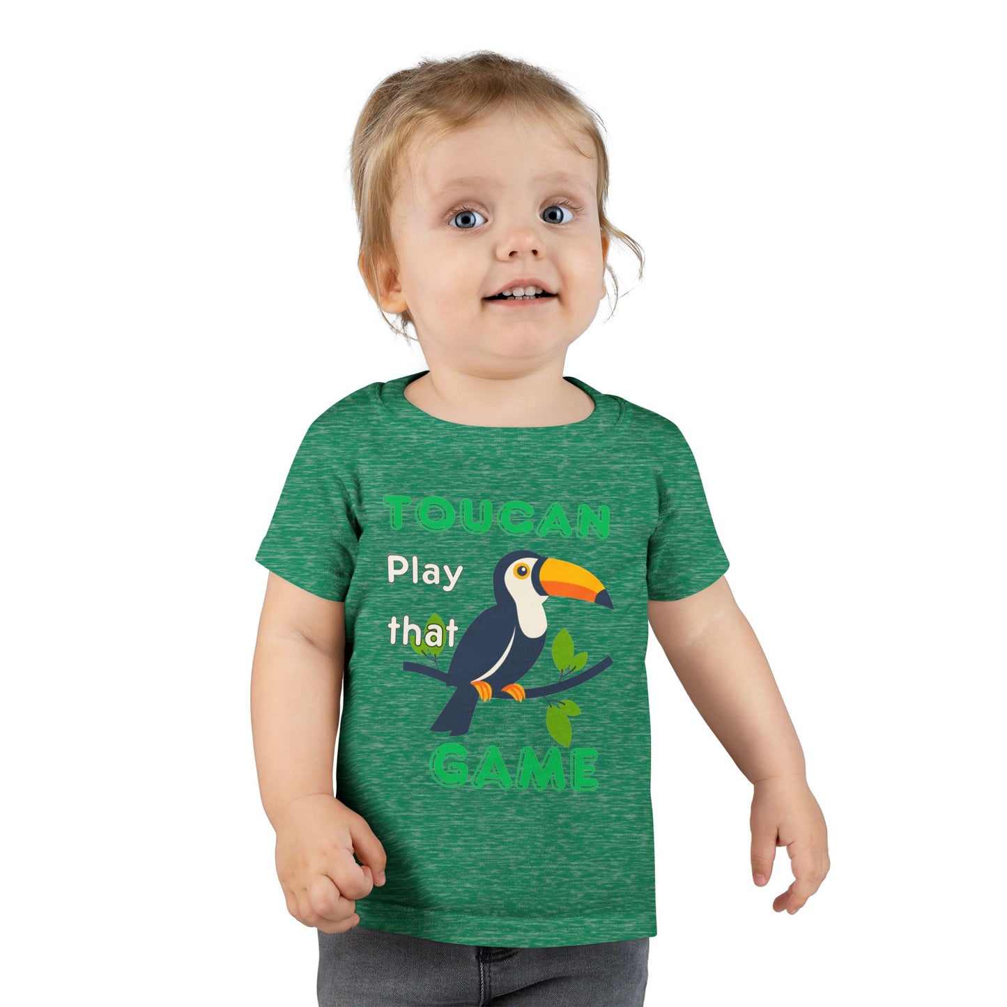 Twin Toddler T-Shirt - "Toucan Play That Game" - Fun Gray Tee for Kids