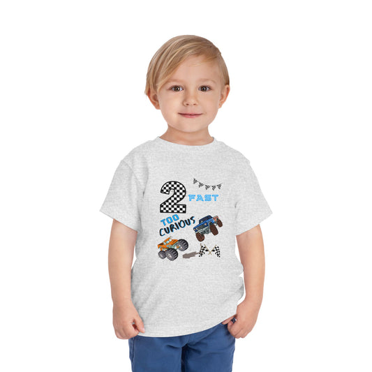 2nd Birthday – 'Too Fast, Too Curious' 2 Year old Party Racing Truck Design