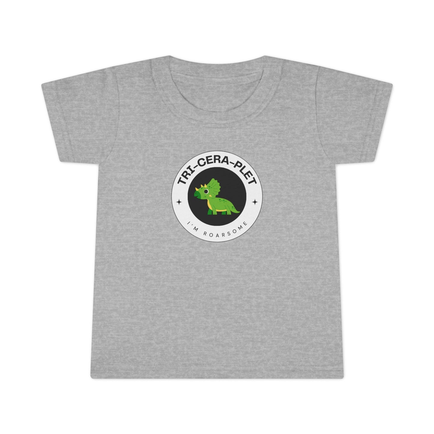 Tri-cera-plet: I'm Roarsome! Triplet Toddler Dinosaur T-shirt – (Ages 2-6 Years)
