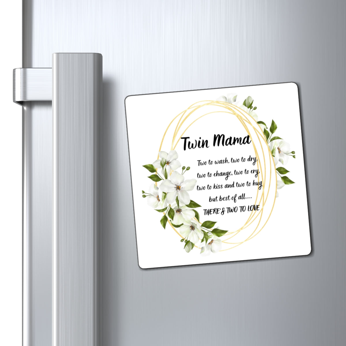 Floral Twin Mama Magnet | Gift for New Moms & Twins