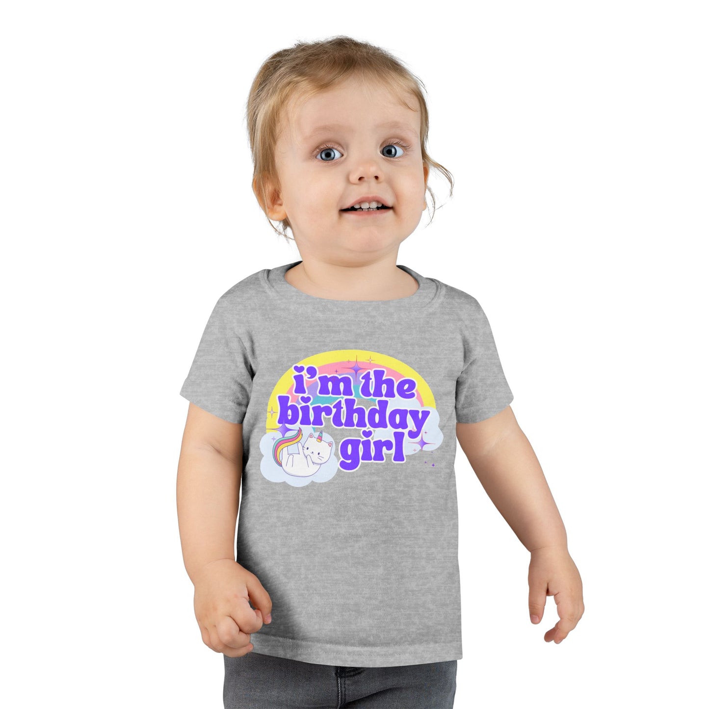 Toddler Birthday Girl T-Shirt with Unicorn Design