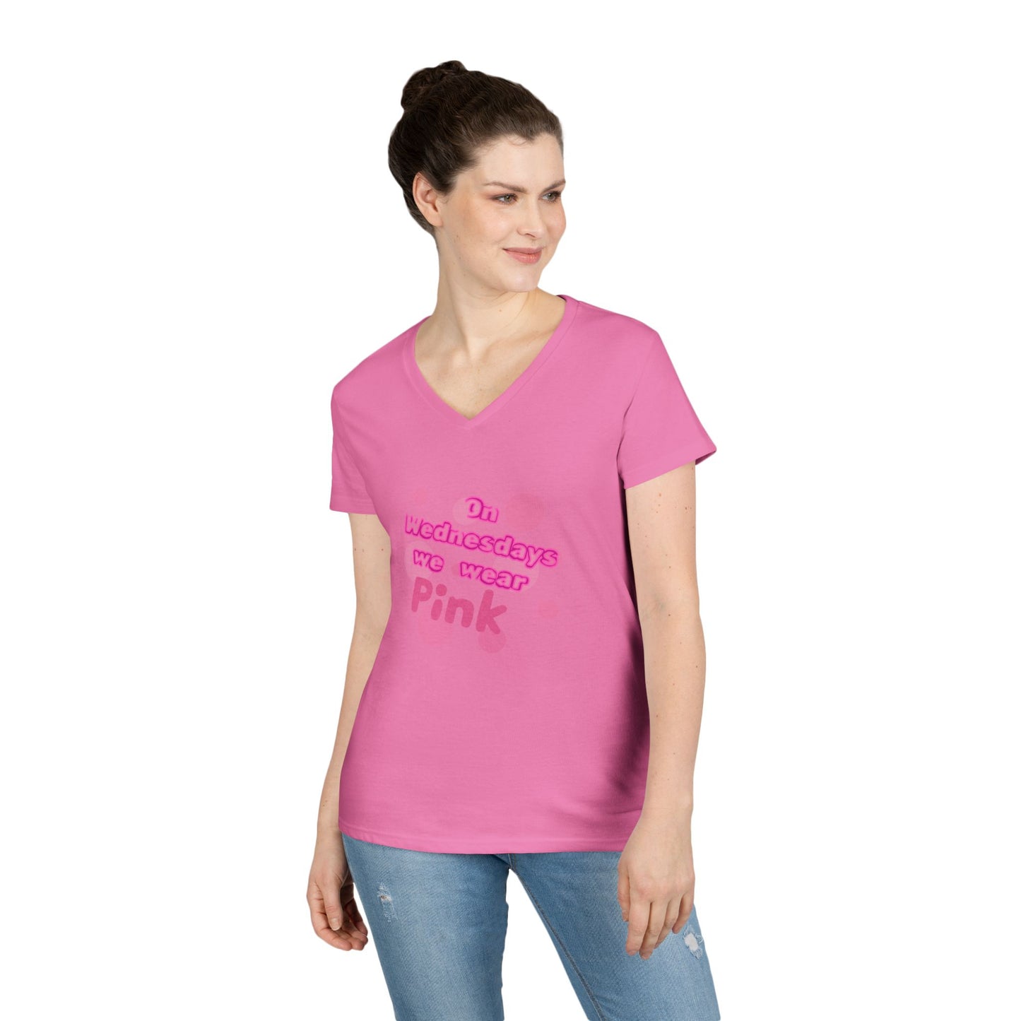Mean Girls Inspired Ladies' V-Neck T-Shirt, Funny Pink Quote Tee, Mom and Me, Movie Memes Apparel, Birthday