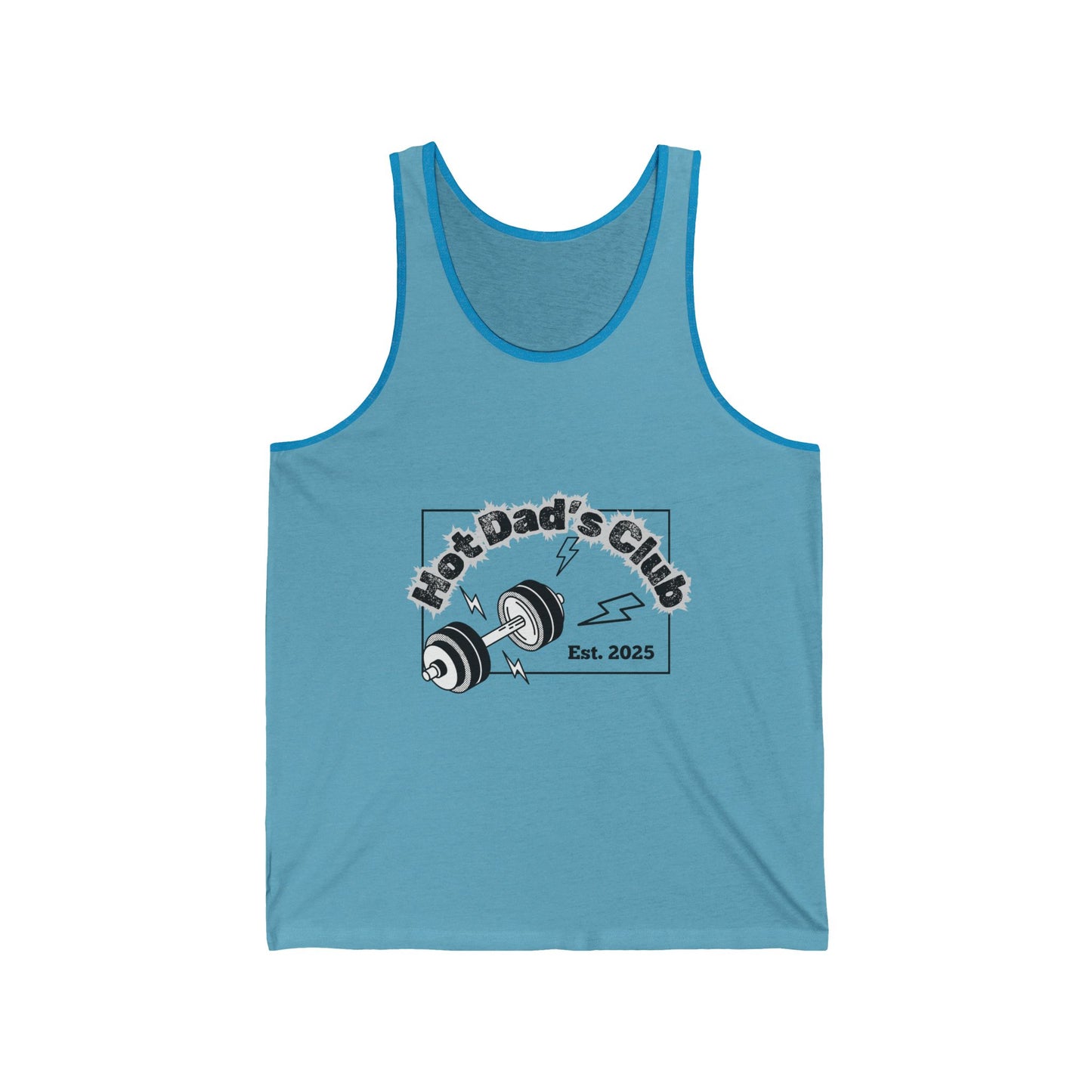 "Hot Dad's Club" Dad's Gym Jersey Tank, Fitness Tank Top, Father's Day Gift, Athletic Wear, Workout Apparel, Gift for Dad