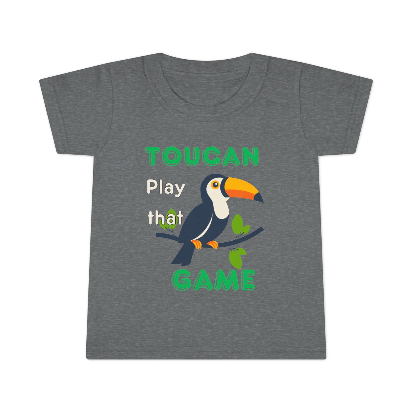 Twin Toddler T-Shirt - "Toucan Play That Game" - Fun Gray Tee for Kids