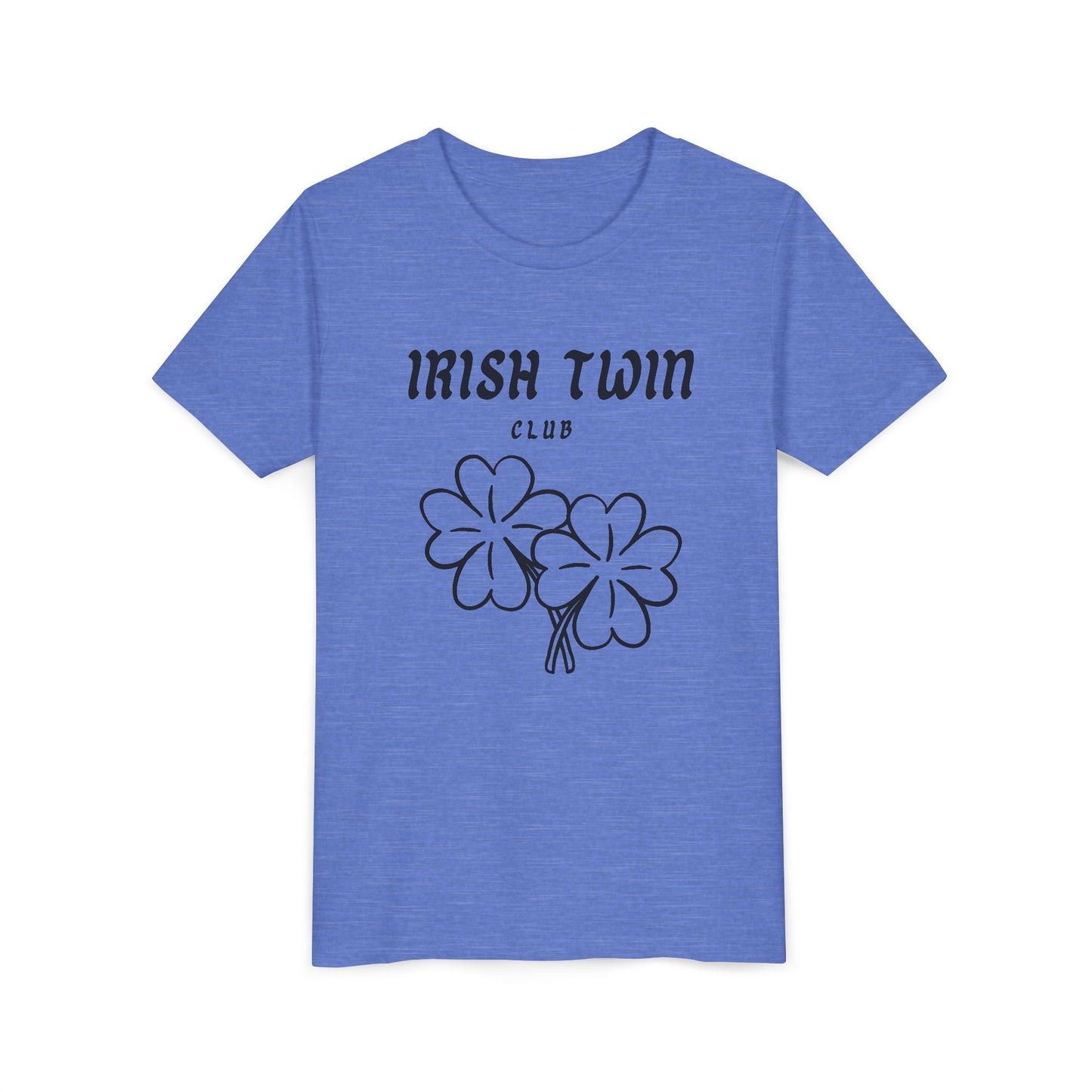 Youth Tee - "Irish Twin Club" Shamrock Graphic for St. Patrick's Day