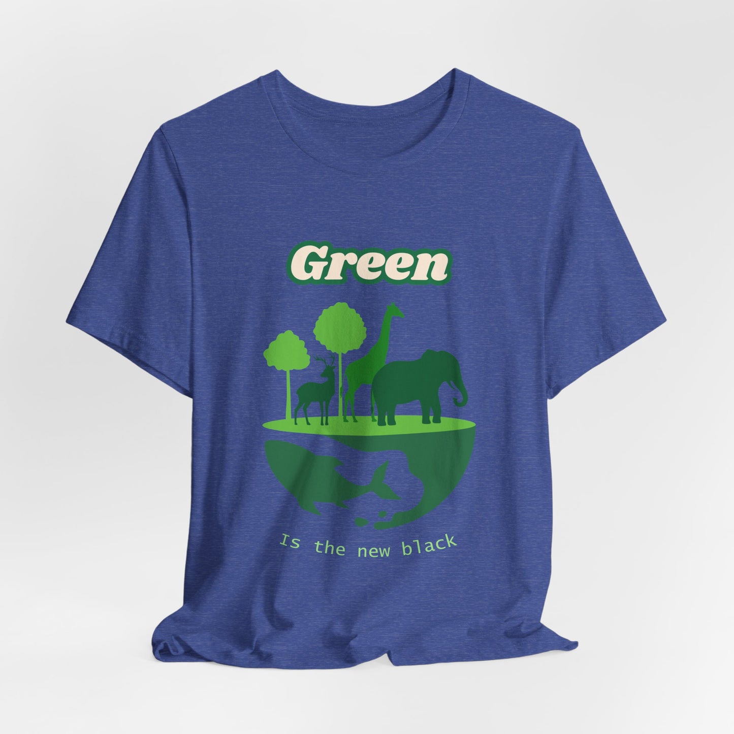 Green Mens Wildlife Conservation T-Shirt — "Green is the New Black" Eco Tee