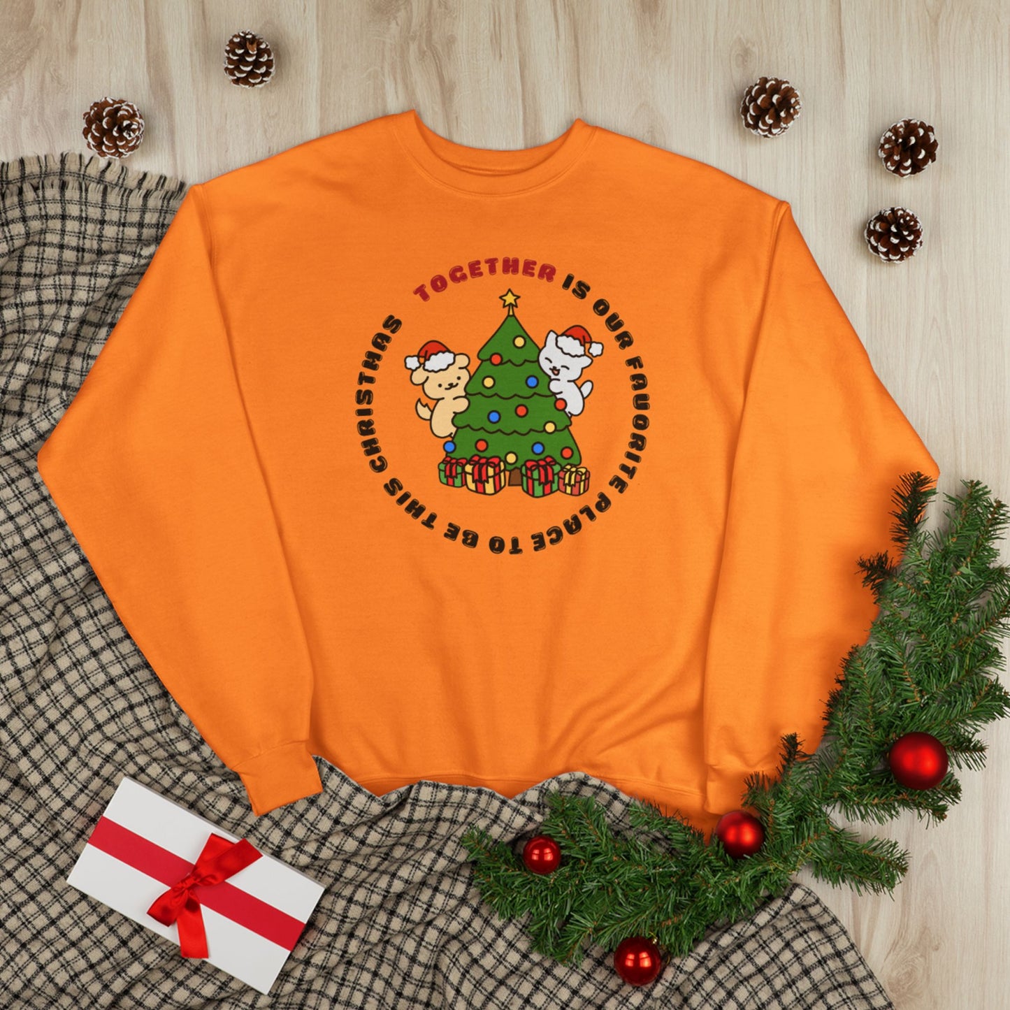Matching Family Christmas Sweatshirt — "Together is Our Favorite Place to Be" Unisex Holiday Pullover