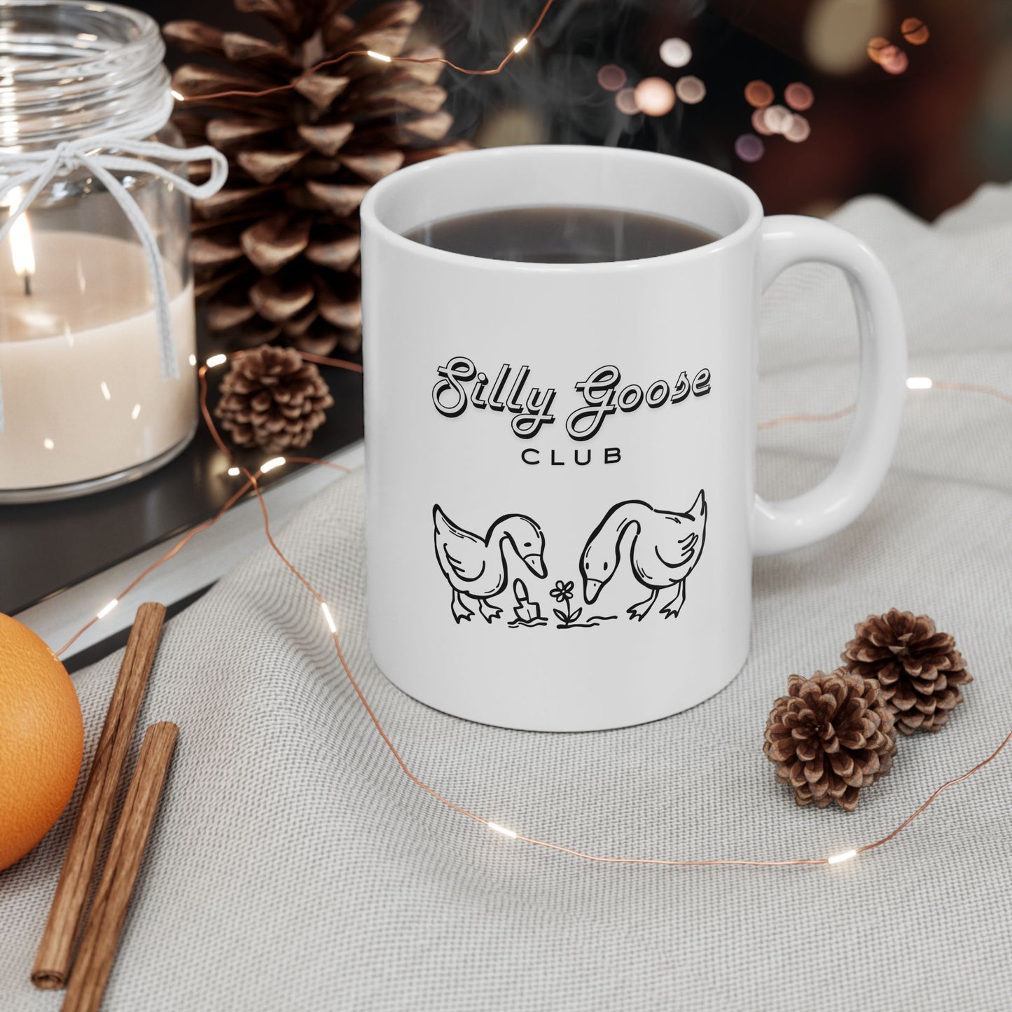 Silly Goose Mug — Cute Hand-Drawn Geese- Gift