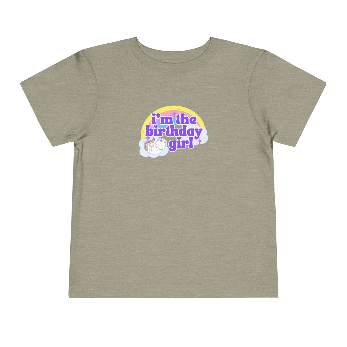 Birthday Girl Kids 2 to 5 years Tee — "I'm the Birthday Girl" Cat Unicorn Party Shirt