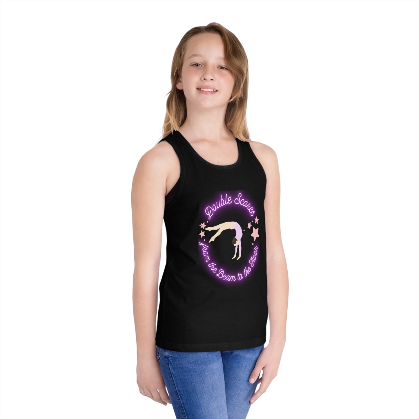 Gymnastics Kids Tank Top — "Double Scores from the beam to the floor"