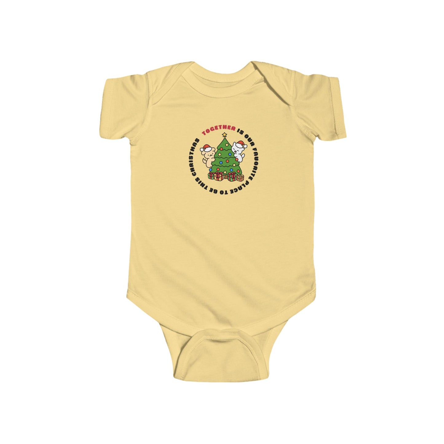 Baby Christmas Bodysuit - "Together is My Favorite Place" Holiday Infant Onesie