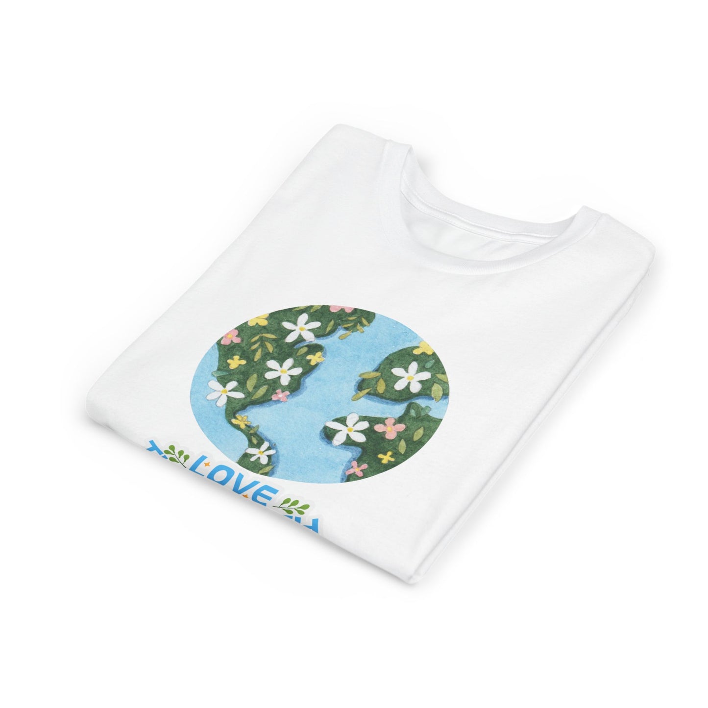 Youth Tee — Love the Earth- Floral Globe Eco Shirt