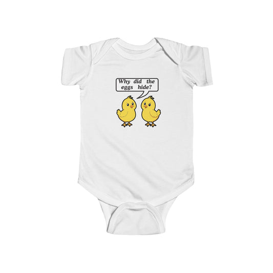 Twin Easter Bodysuit Set- "Why did the eggs hide?"