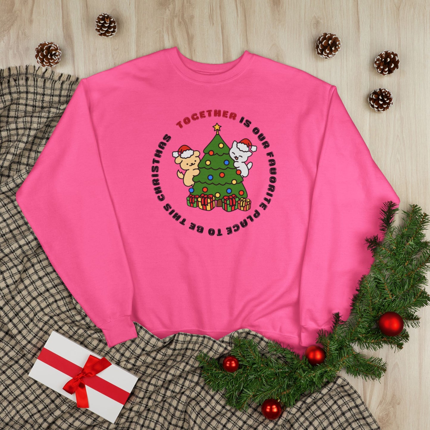 Matching Family Christmas Sweatshirt — "Together is Our Favorite Place to Be" Unisex Holiday Pullover