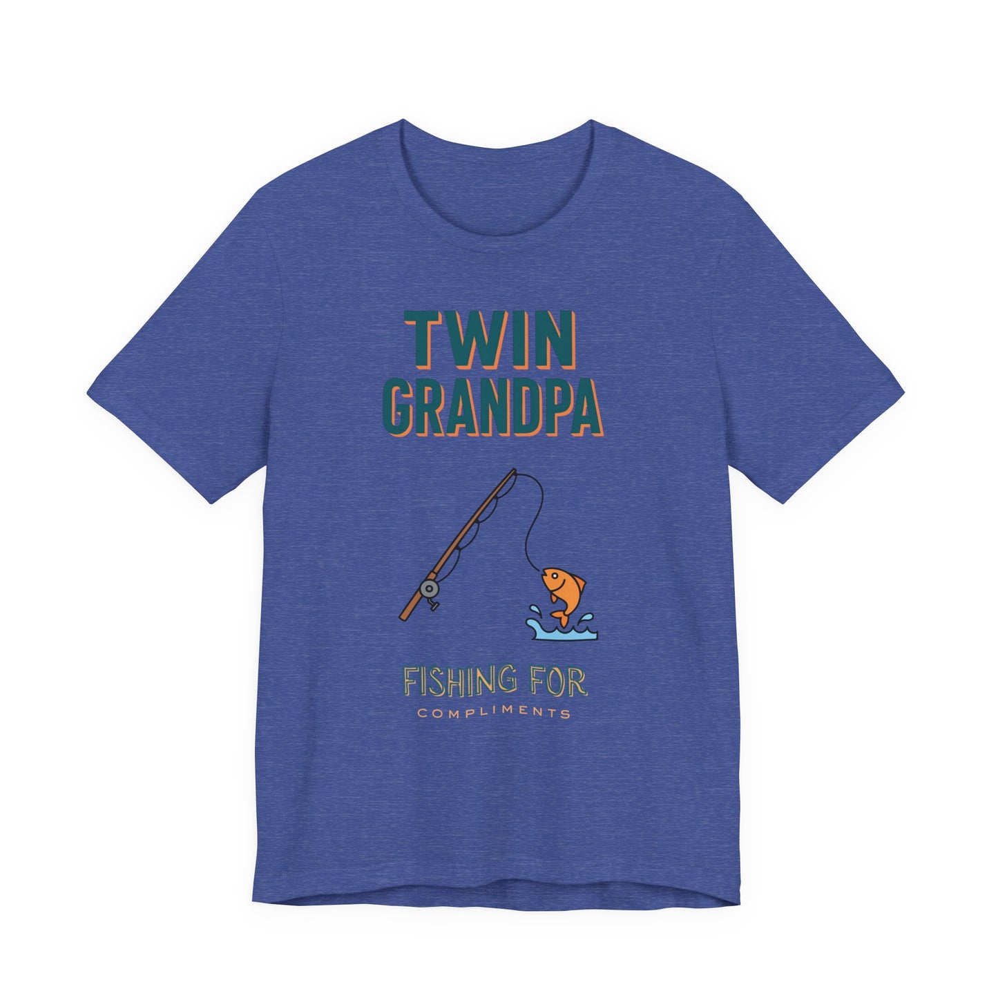 Twin Grandpa Fishing Tee — "Fishing For compliments" Grandfather Gift