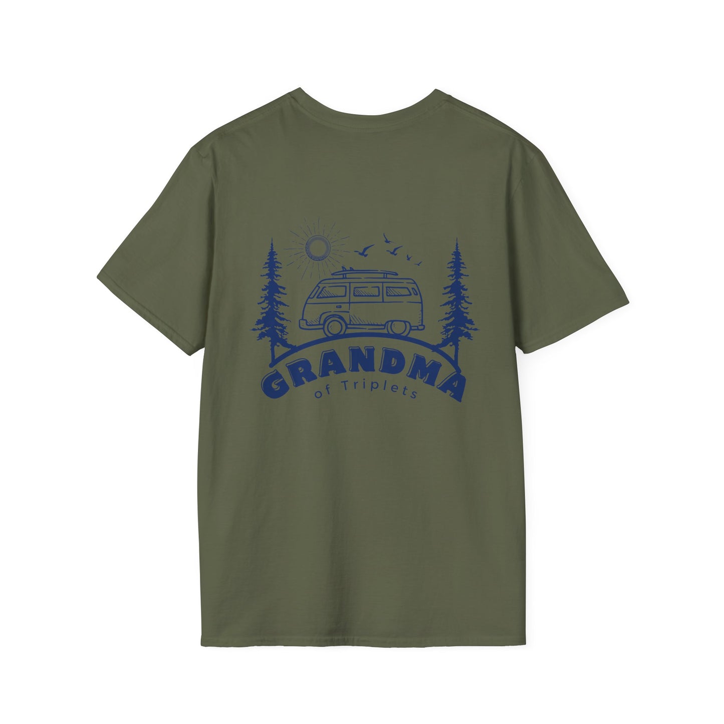 Grandma of Triplets - Camper Van Graphic-Front and Back Design