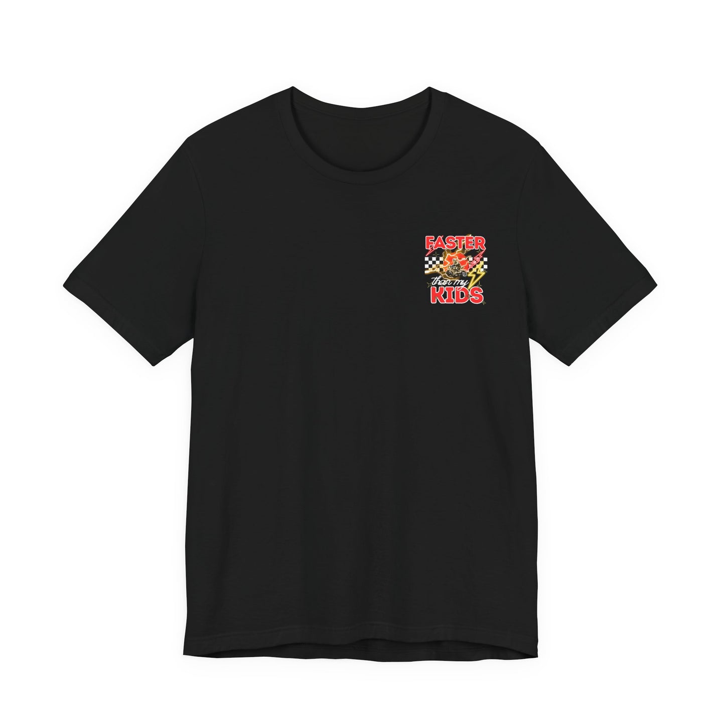 Faster Than My Kids Racing Tee — Motorcycle Retro Graphic Shirt