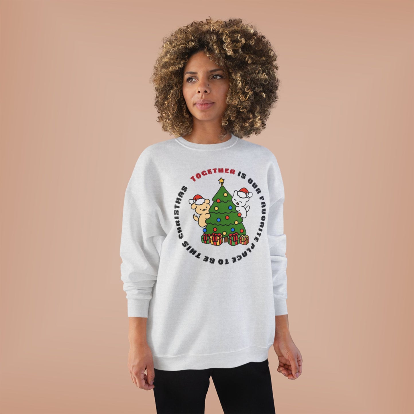 Matching Family Christmas Sweatshirt — "Together is Our Favorite Place to Be" Unisex Holiday Pullover