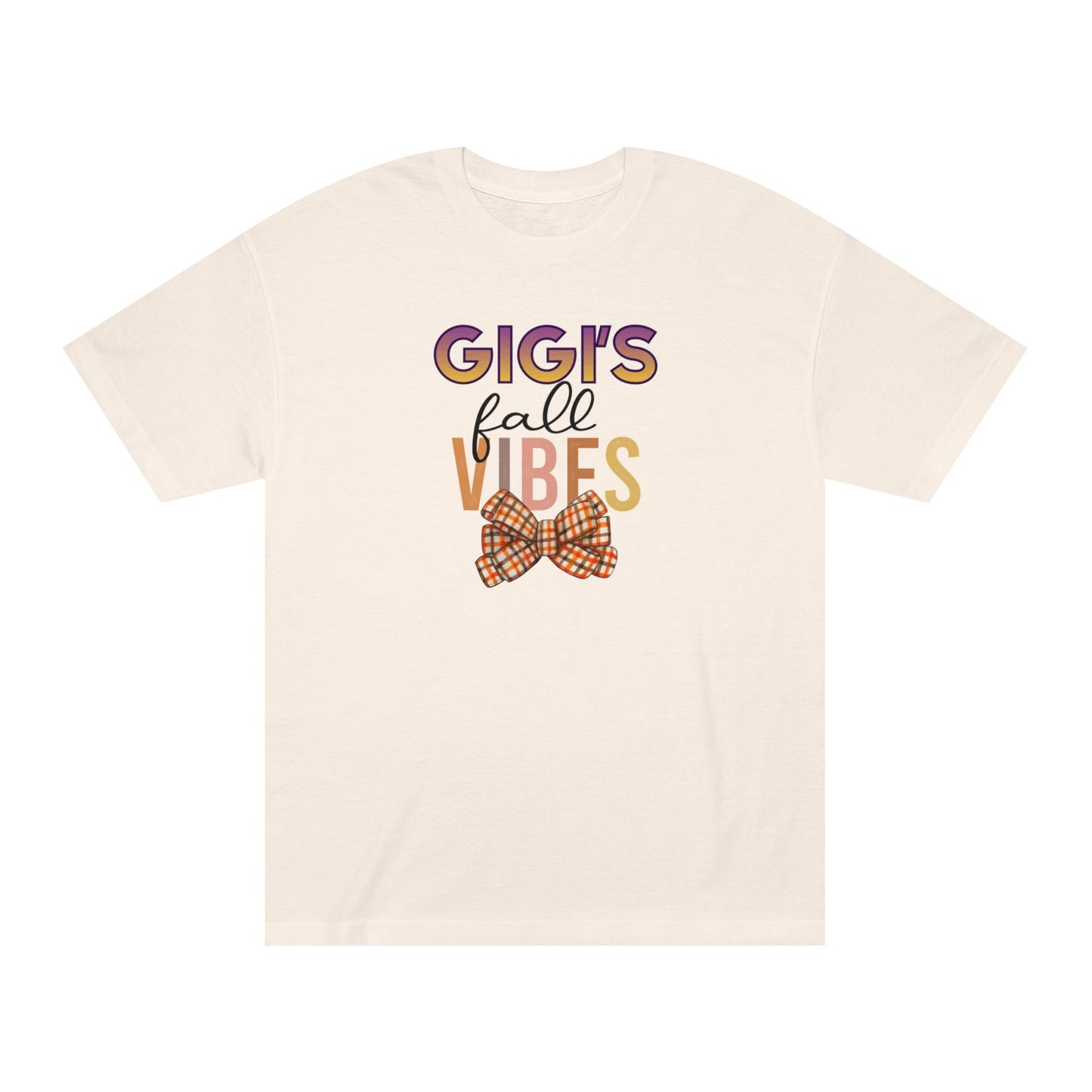 Gigi's Fall Vibes Tee — Plaid Bow Grandma Autumn Shirt