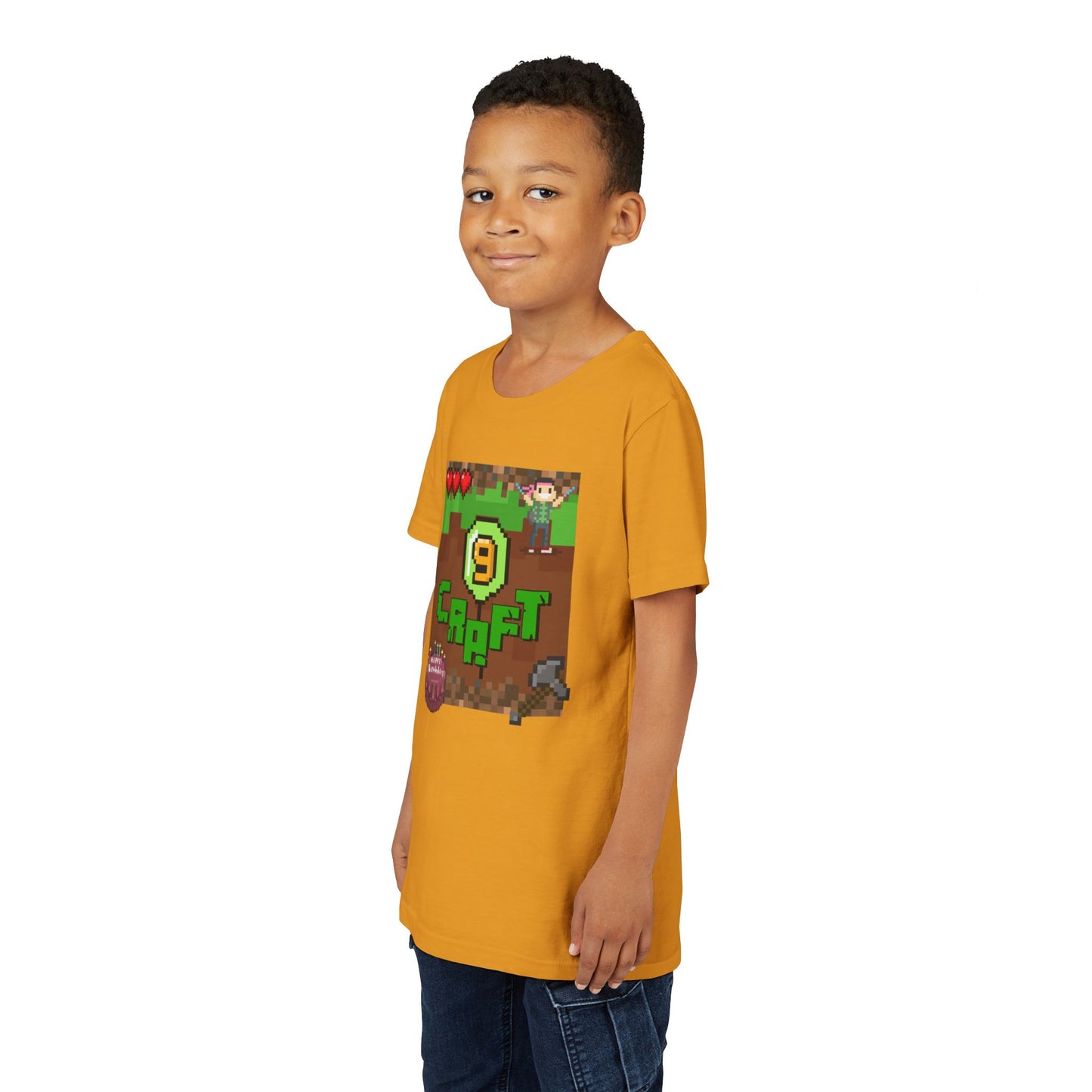 Minecraft-Style '9 Craft' Kids Tee — Birthday Gamer Shirt
