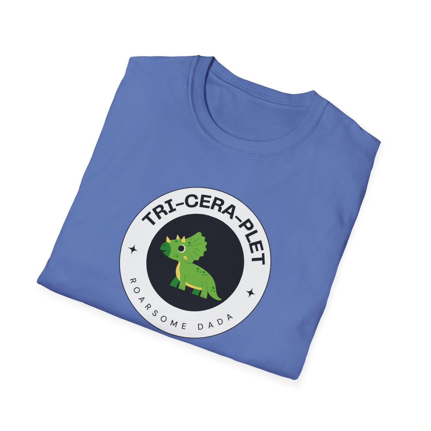 'Tri-Cera-Plet- Roarsome Dada"-Dinosaur Theme- Family Matching Set for Triplets and their Parents