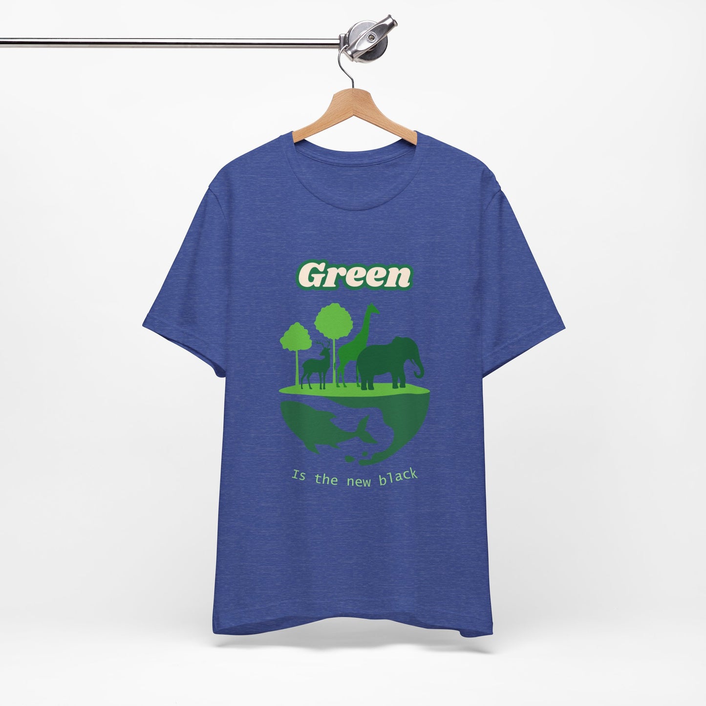 Green Mens Wildlife Conservation T-Shirt — "Green is the New Black" Eco Tee