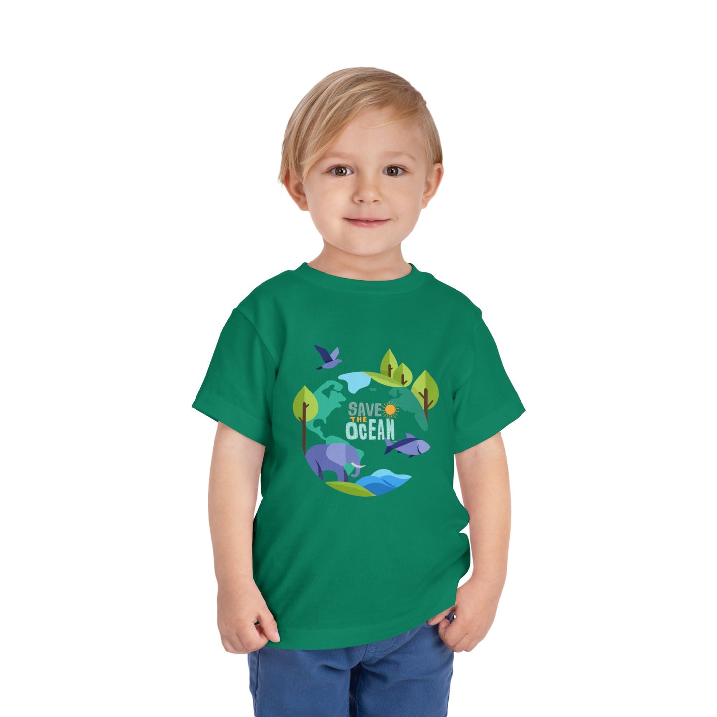 Toddler Tee - "Save the Ocean" Eco Wildlife Graphic