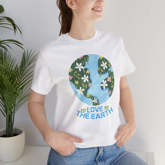 Love The Earth Floral Globe Tee — Eco-Friendly Earth Day T-Shirt