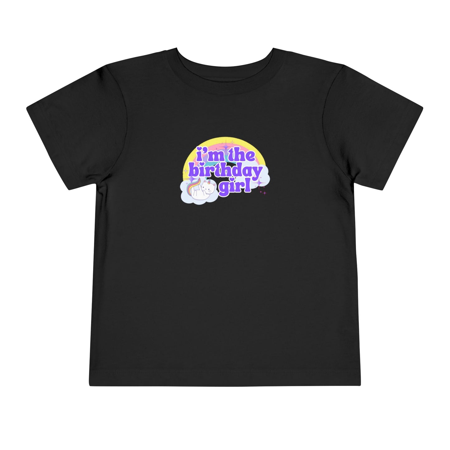 Birthday Girl Kids 2 to 5 years Tee — "I'm the Birthday Girl" Cat Unicorn Party Shirt