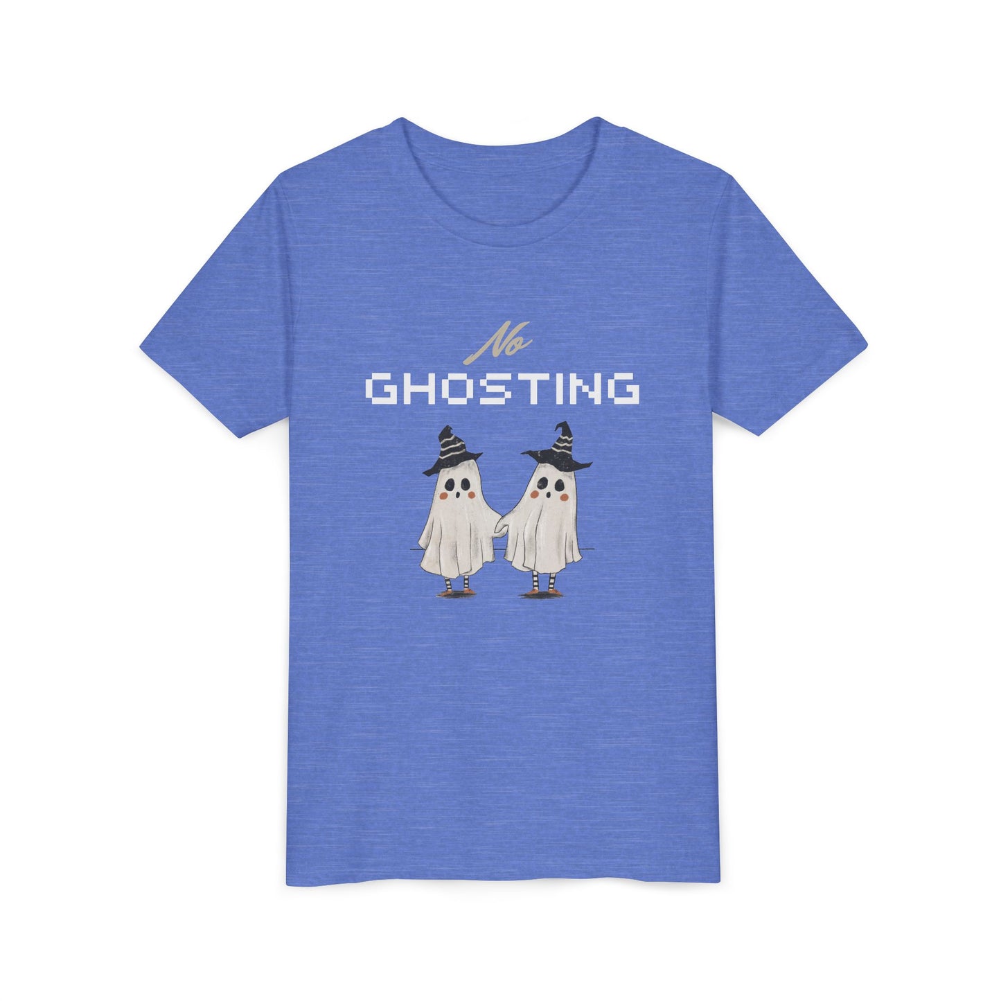 Youth Tee - "No Ghosting" Cute Ghost Kids Halloween T-Shirt