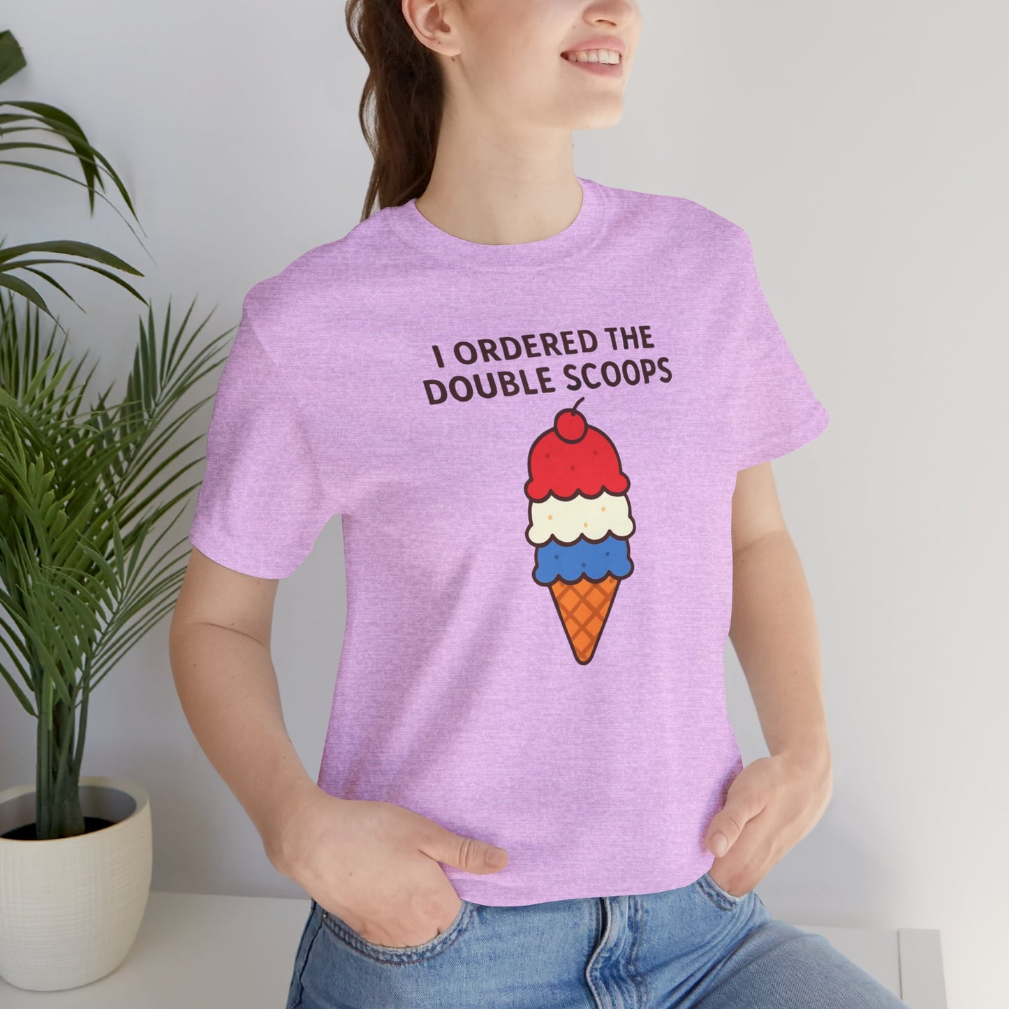 I Ordered the Double Scoops -American Patriotic -Twin Mom -Ice Cream Tee