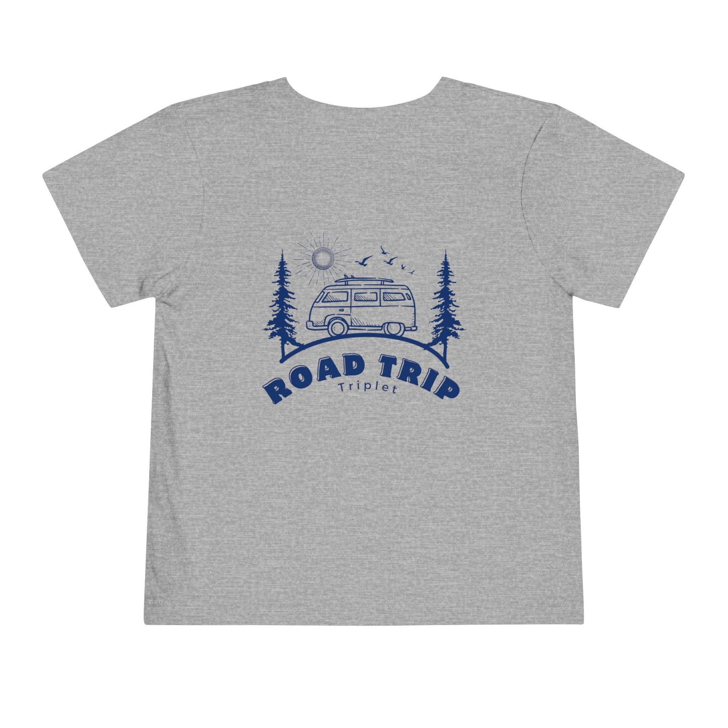 Toddler Triplet Shirt — 'Road Trip' Camper Van Graphic-Front and Back Designs