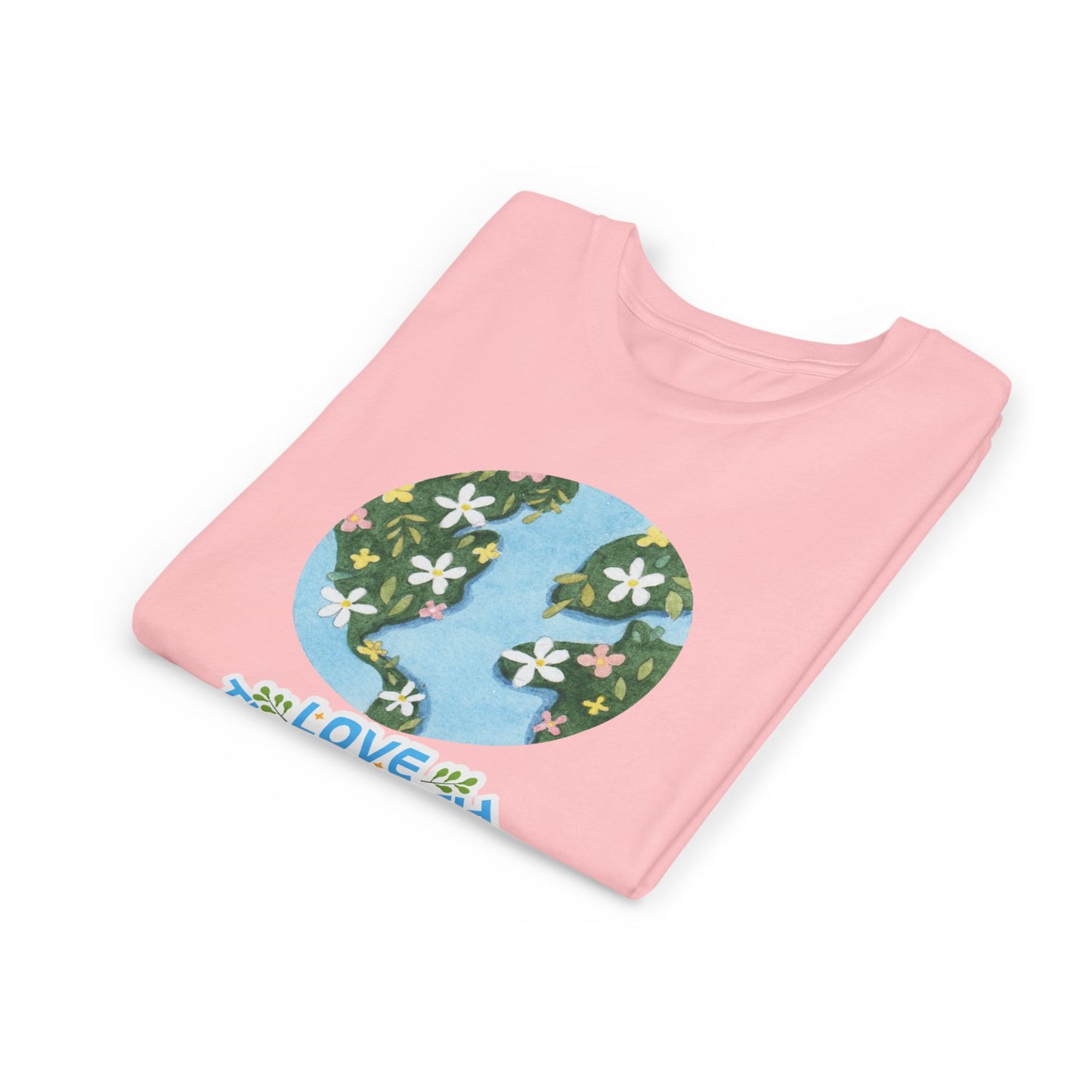 Youth Tee — Love the Earth- Floral Globe Eco Shirt