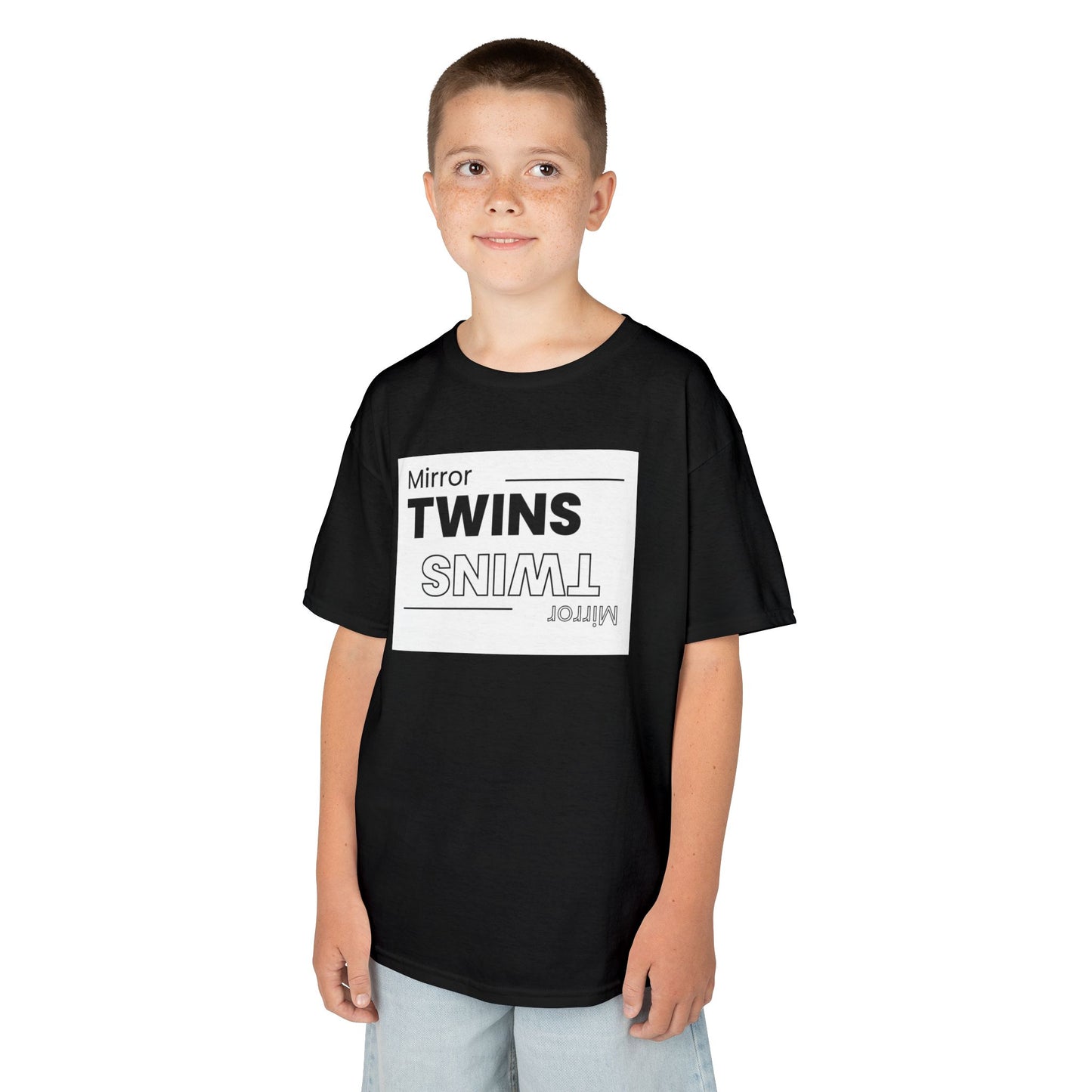 Mirror Twins Kids T-Shirt - Fun Mirror Design for Siblings