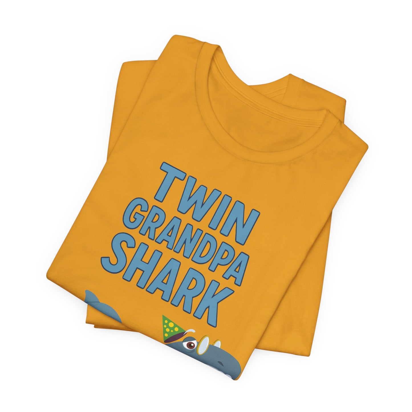 Twin Grandpa Shark T‑Shirt – Cute Grandpa & Twin Grandkids Family Tee