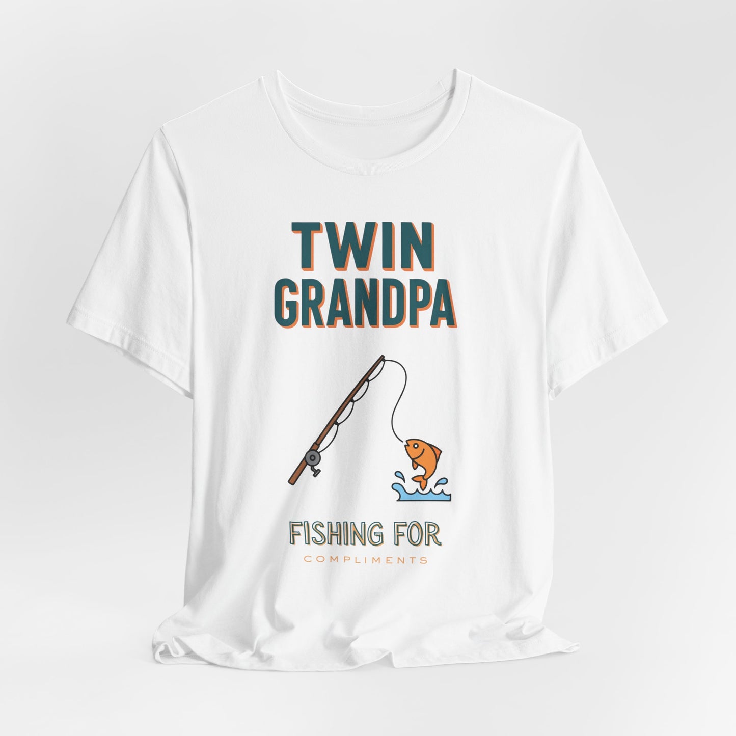 Twin Grandpa Fishing Tee — "Fishing For compliments" Grandfather Gift