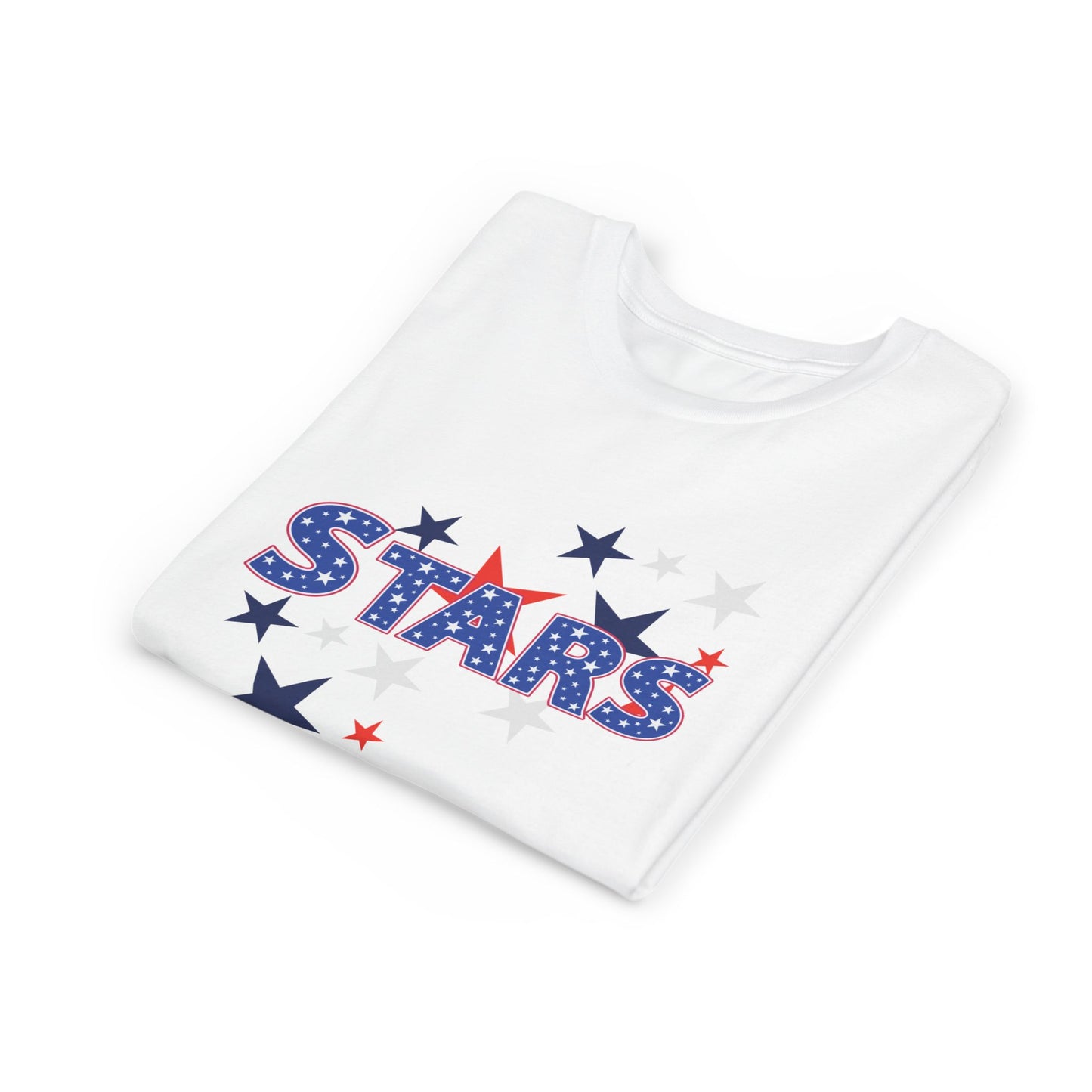 4th July -Youth Stars Tee - Patriotic Red White Blue Kids Shirt