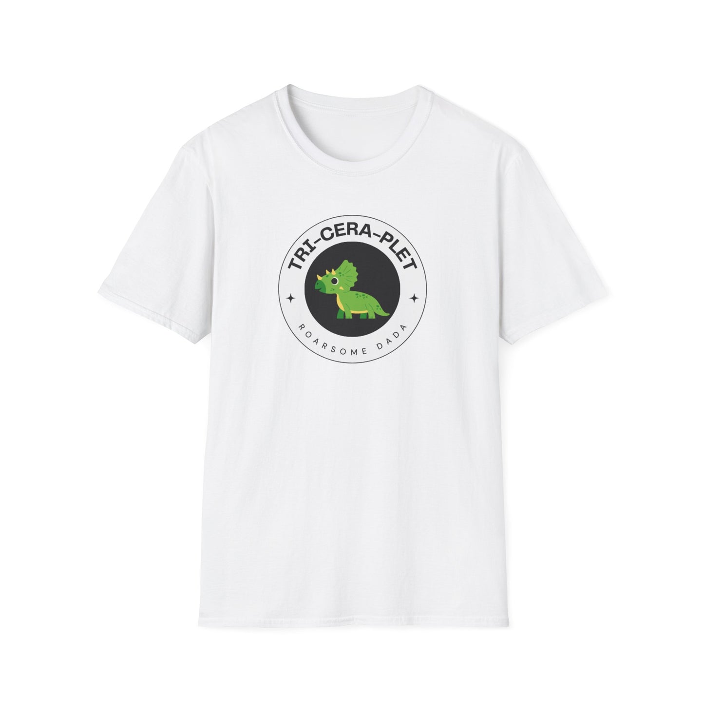 'Tri-Cera-Plet- Roarsome Dada"-Dinosaur Theme- Family Matching Set for Triplets and their Parents