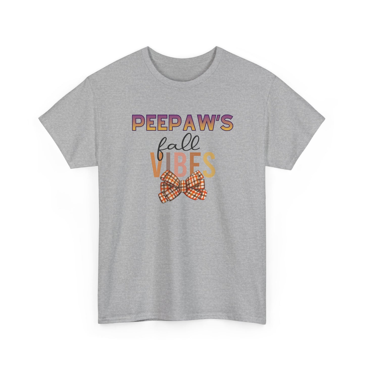Pepaw's Fall Vibes T-Shirt — Grandpa Autumn Plaid Bow Tee