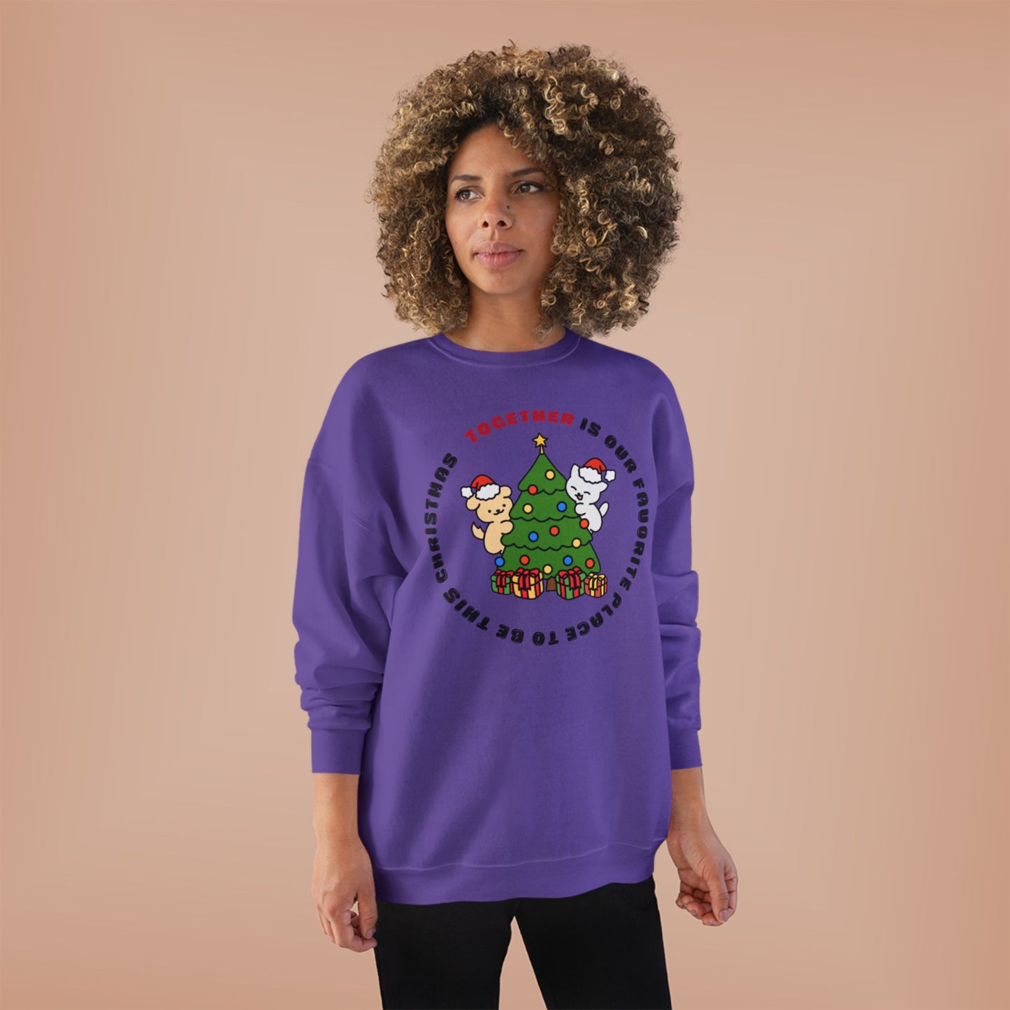 Matching Family Christmas Sweatshirt — "Together is Our Favorite Place to Be" Unisex Holiday Pullover