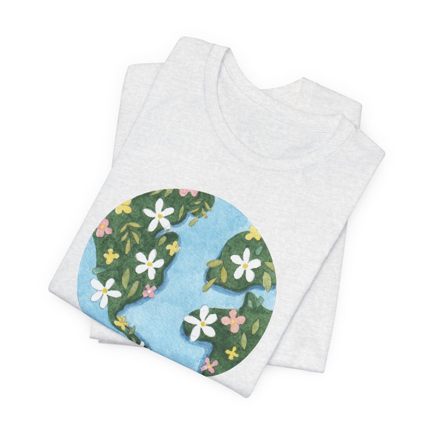 Love The Earth Floral Globe Tee — Eco-Friendly Earth Day T-Shirt