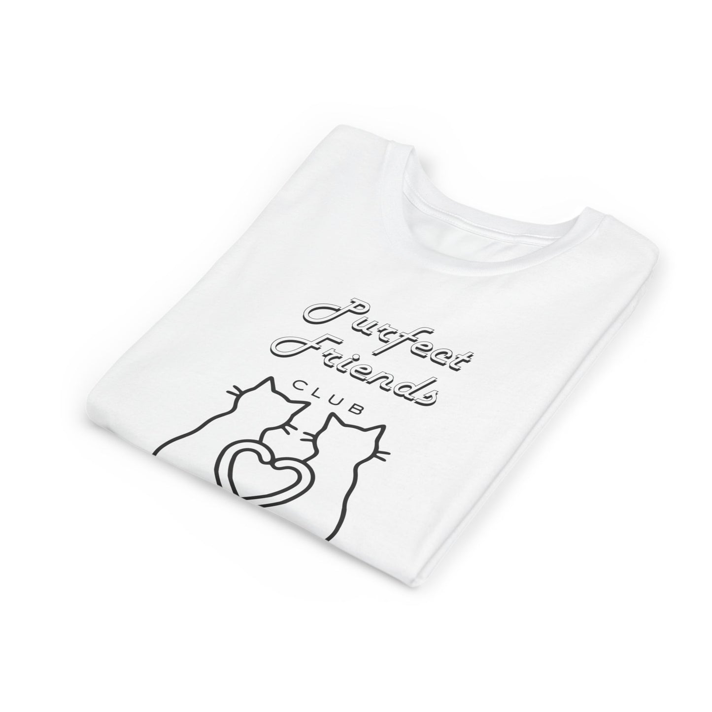 Youth Tee — "Purrfect Friends Club" Cat Graphic
