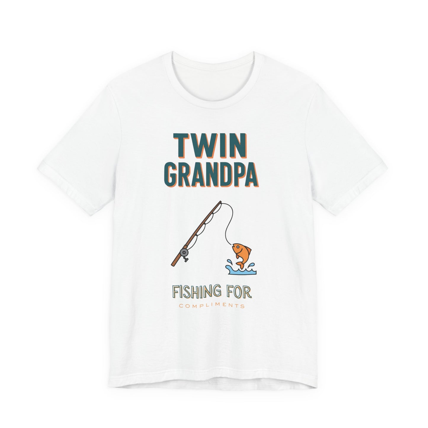 Twin Grandpa Fishing Tee — "Fishing For compliments" Grandfather Gift