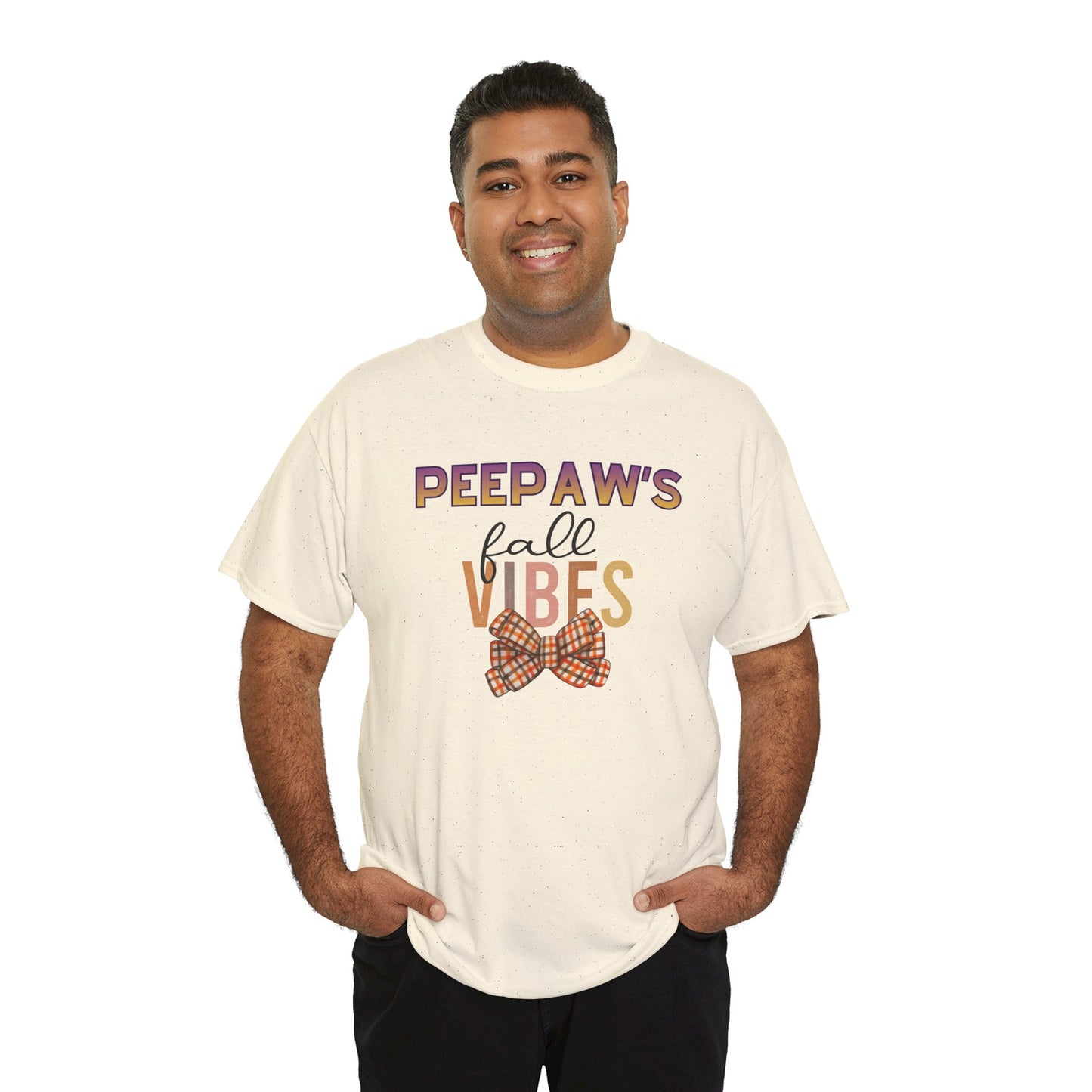 Pepaw's Fall Vibes T-Shirt — Grandpa Autumn Plaid Bow Tee