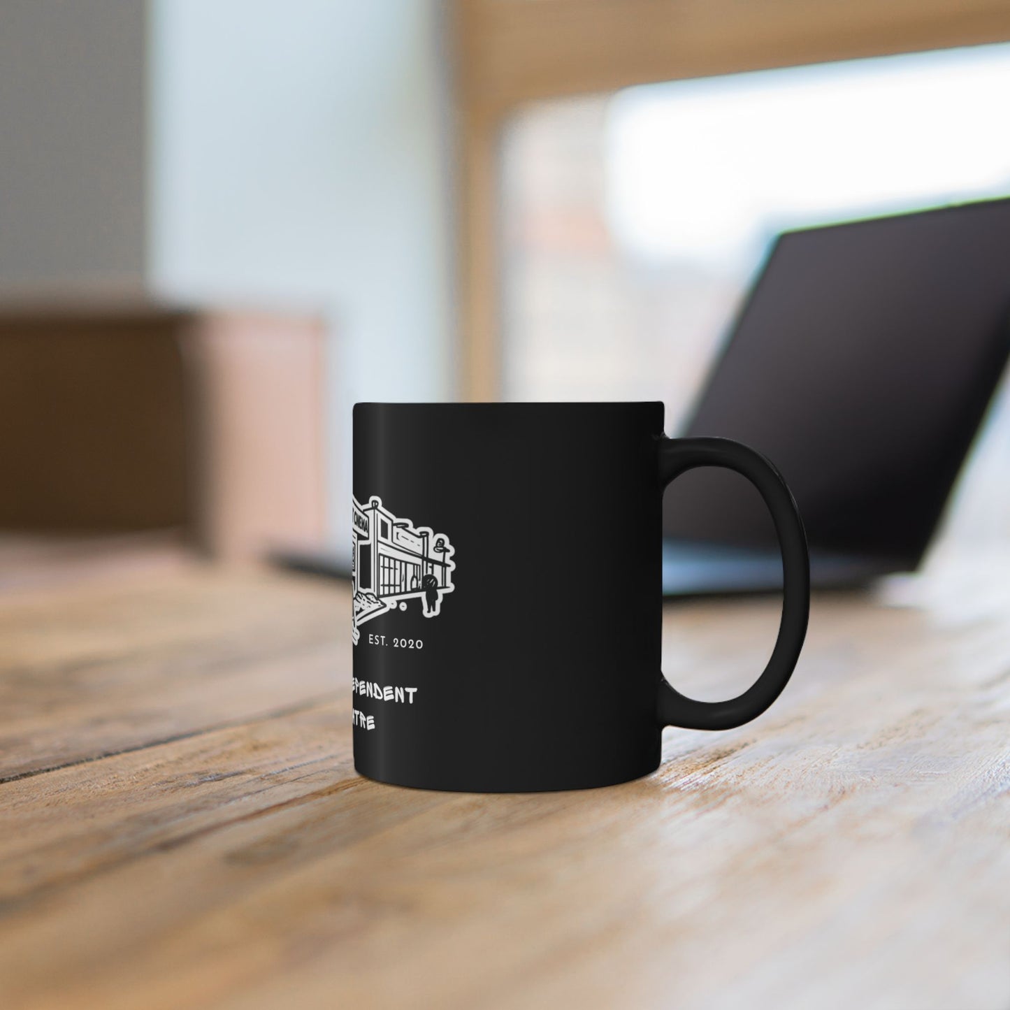 Cinema Mug — 'Green Light Cinema: Your Local Independent Movie Theatre' Black Coffee Cup (11oz & 15oz)