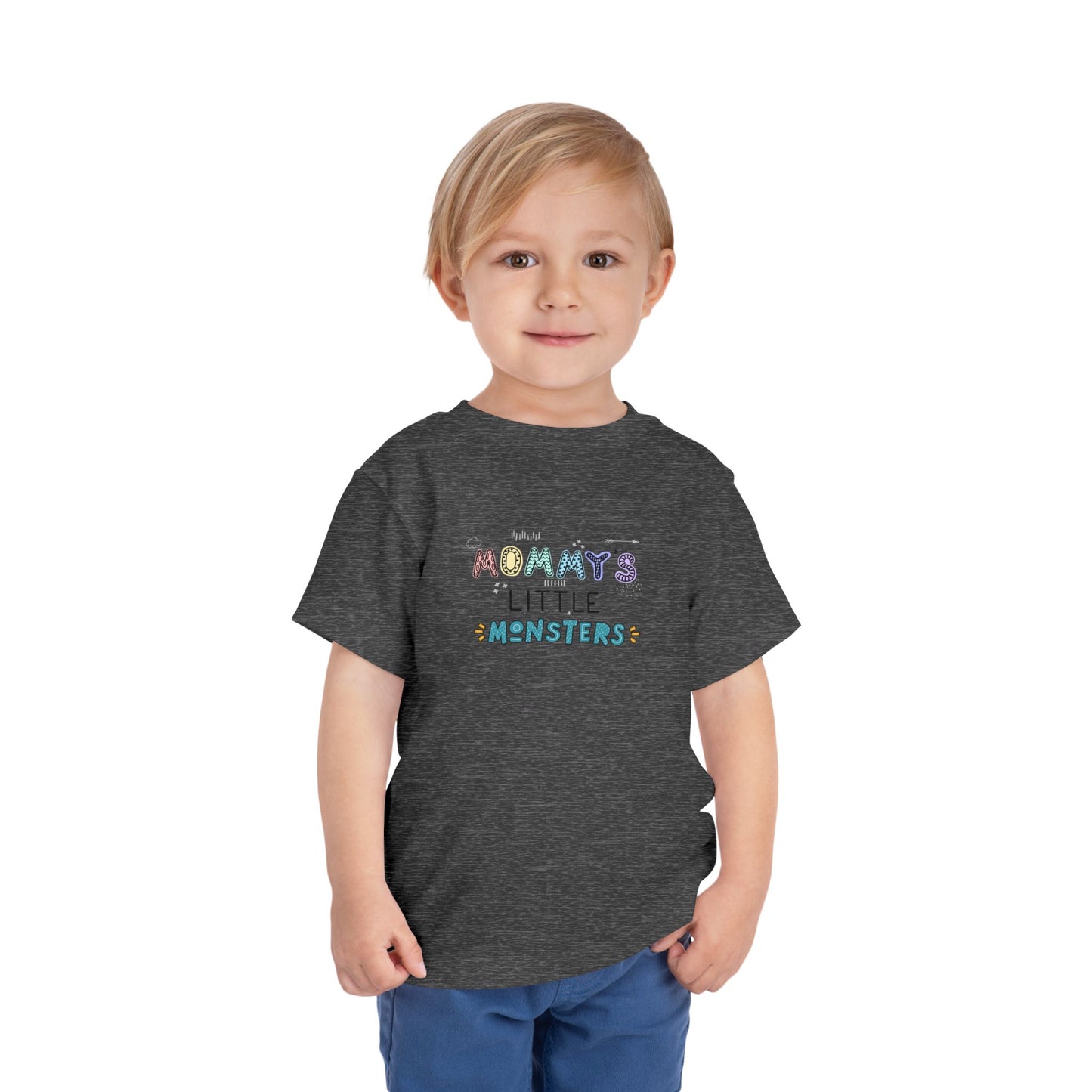 Toddler Tee — "Mommy's Little Monsters" Cute Pastel Monster Graphic