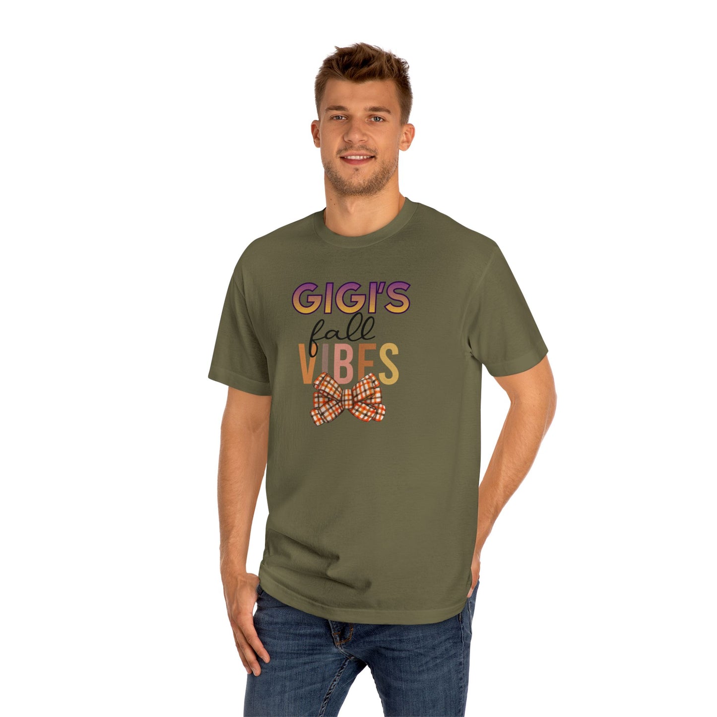 Gigi's Fall Vibes Tee — Plaid Bow Grandma Autumn Shirt