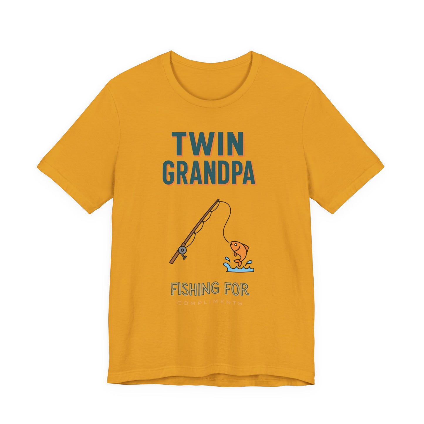 Twin Grandpa Fishing Tee — "Fishing For compliments" Grandfather Gift