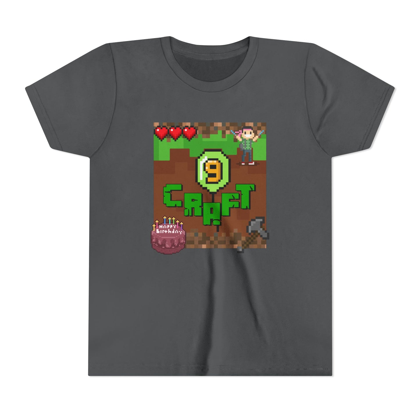 Minecraft-Style '9 Craft' Kids Tee — Birthday Gamer Shirt