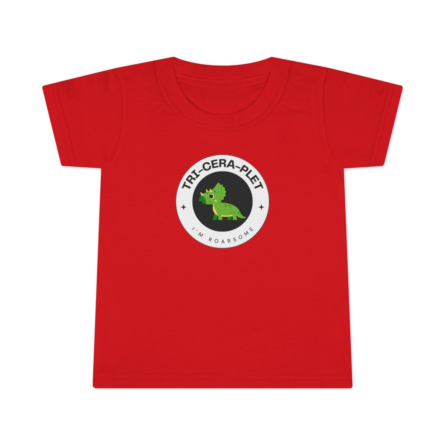 Tri-cera-plet: I'm Roarsome! Triplet Toddler Dinosaur T-shirt – (Ages 2-6 Years)